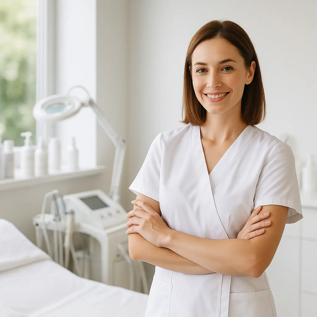 Aesthetics practice owner ready for her next booked patient